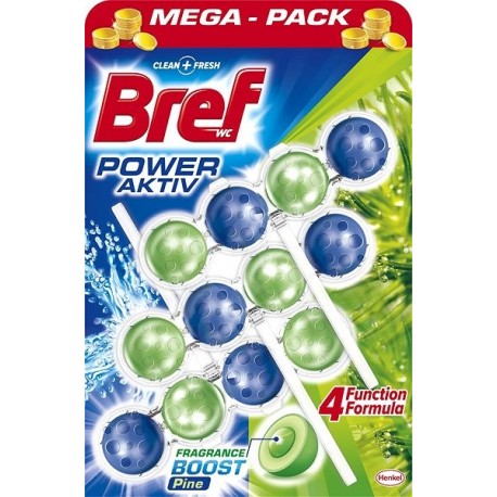 Bref Power Aktiv WC illatosító golyó - fenyőfa - 3 db