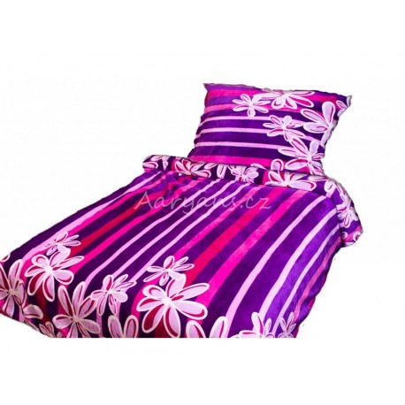 MikroFlanel ágyneműhuzat BedStyle - Fekete, mintákkal