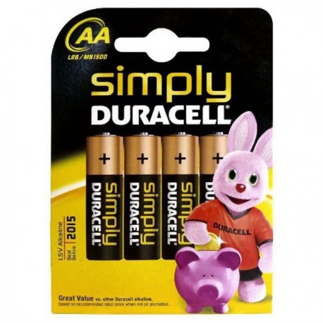 Alkáli elem DURACELL Simply DURSIMLR6P4B, LR6, 1.5V - 4x AA
