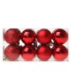 Vánoční kouličky - červené - 4 cm - 16 ks