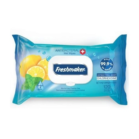Freshmaker antibakteriális nedves törlőkendők - citrom - 120 db