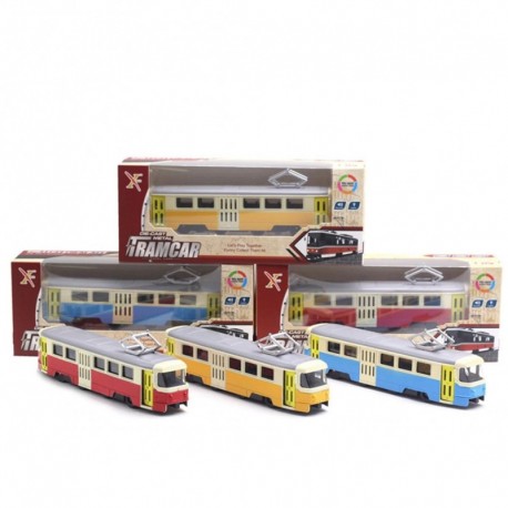 Tatra T3 fém villamos - 18,5 cm - sárga