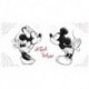 Jerry Fabrics törölköző - Mickey és Minnie - fekete-fehér - 140 x 70 cm