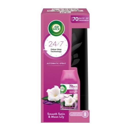 Air Wick Freshmatic légfrissítő + utántöltő - 250 ml - fekete - Smooth Satin &Moon Lily