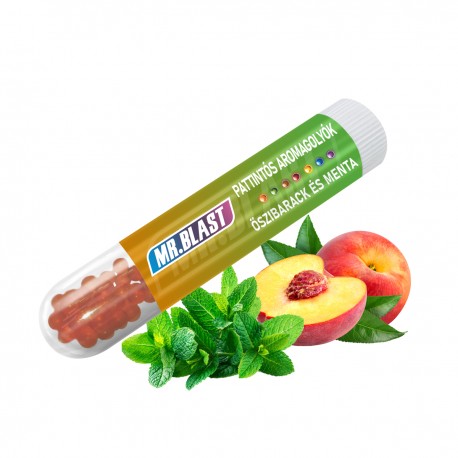 Mr. Blast pattintható aromagolyók - Őszibarack és menta - 100 db