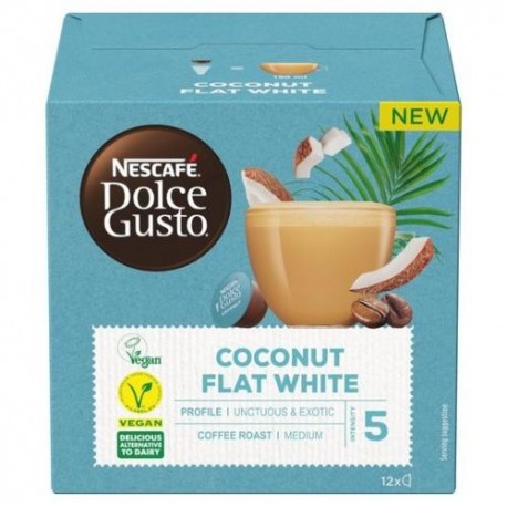 Dolce Gusto kapszula - Kókuszos Flat White - vegén - 12 db - Nescafé