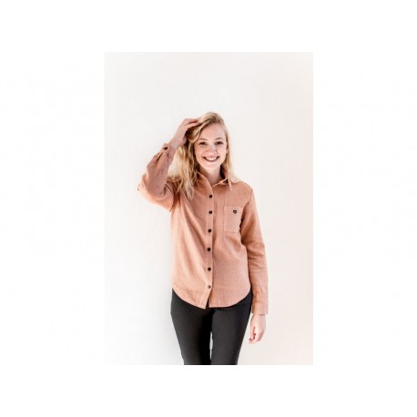 Luxus női ing BIO pamutból - tégla minta - Racuna